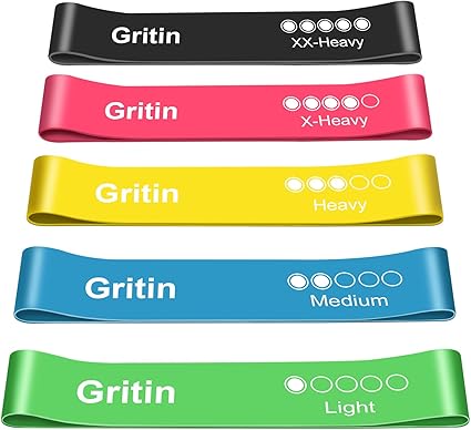 Gritin 5-Pack Resistance Loop Bands – Skin-Friendly & Travel-Ready